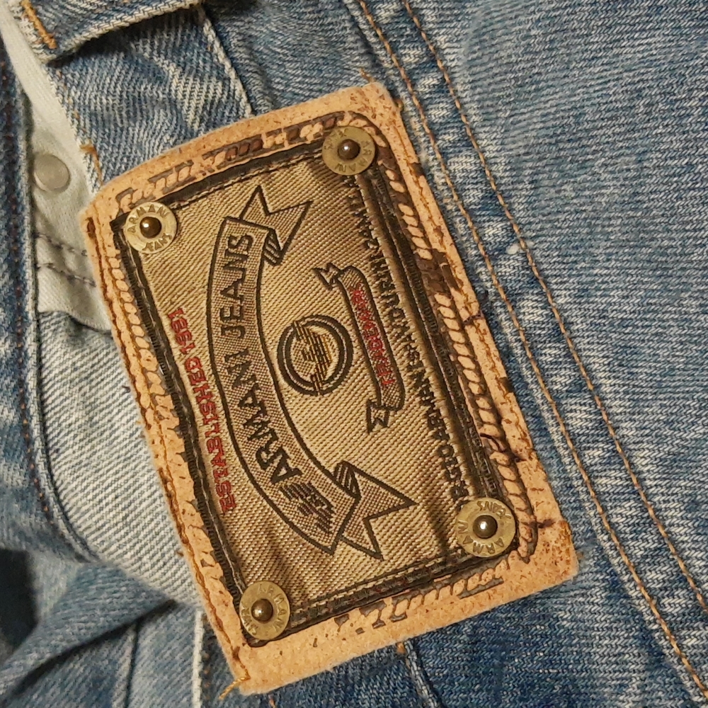 Giorgio Armani VTG 90s Denim Spa V Durini N 24 Milano Made In Italy COTTON 32x32 - Picture 3 of 16